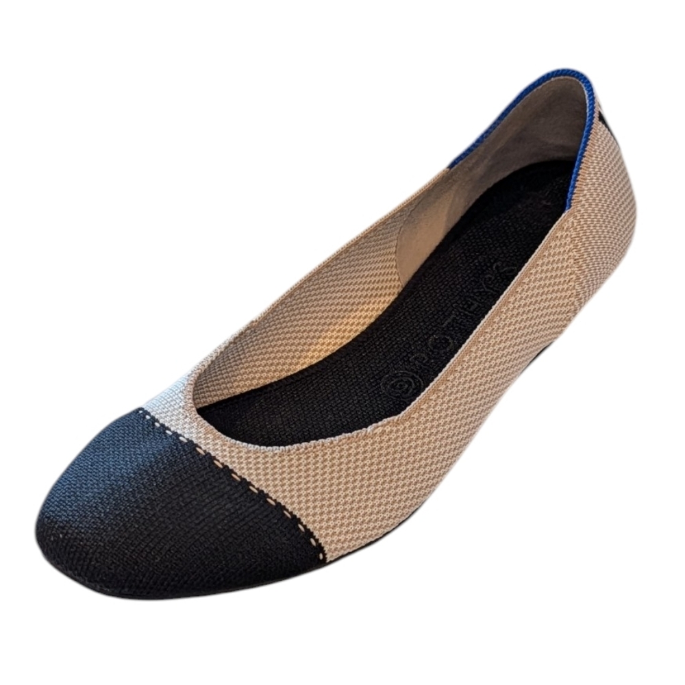 Rothy's, Tuxedo Colorway, Square Toe Flats. Sz 10